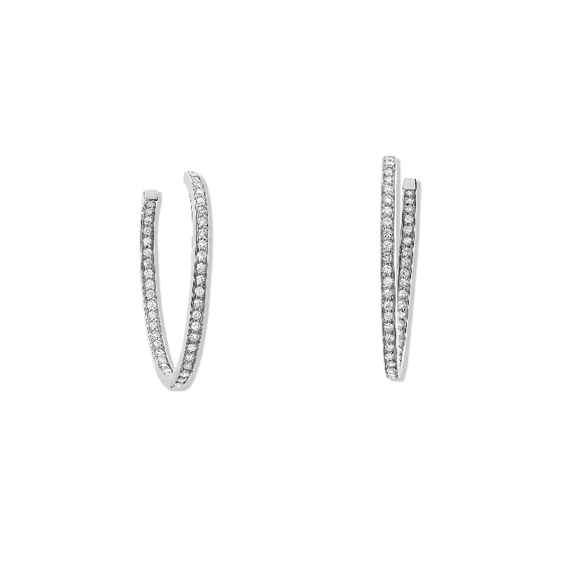 Safiyya Hoop Earrings 18ct White Gold - Diamond