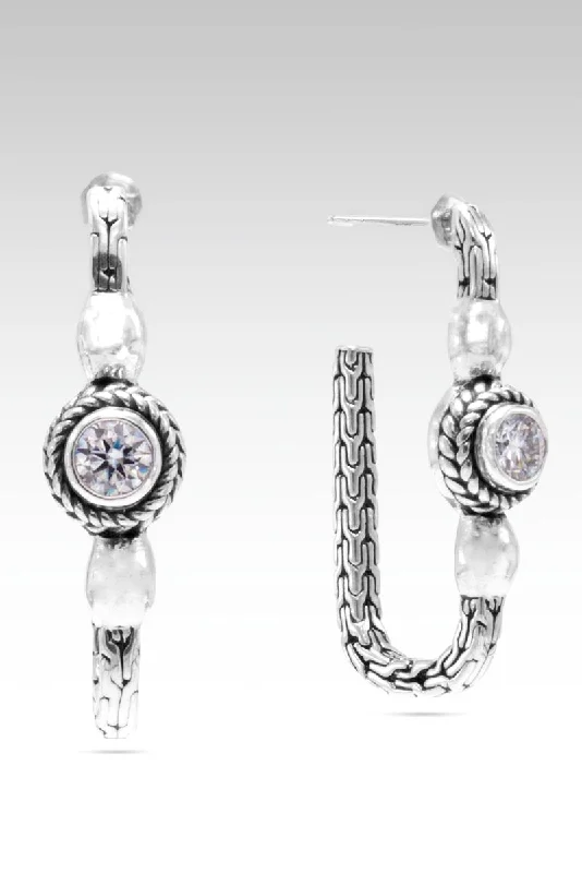 Seek Wisdom Hoops™ in Moissanite