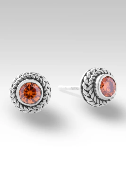 Signature Studs Earrings™ in Bali Sunrise™ Mystic Moissanite