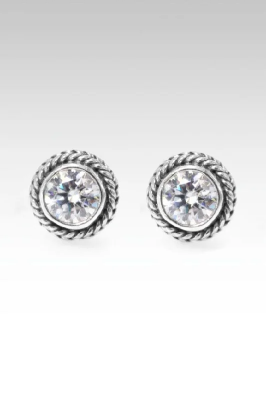 Signature Stud Earrings™ in Luminous Tuscan Sun Mystic Moissanite