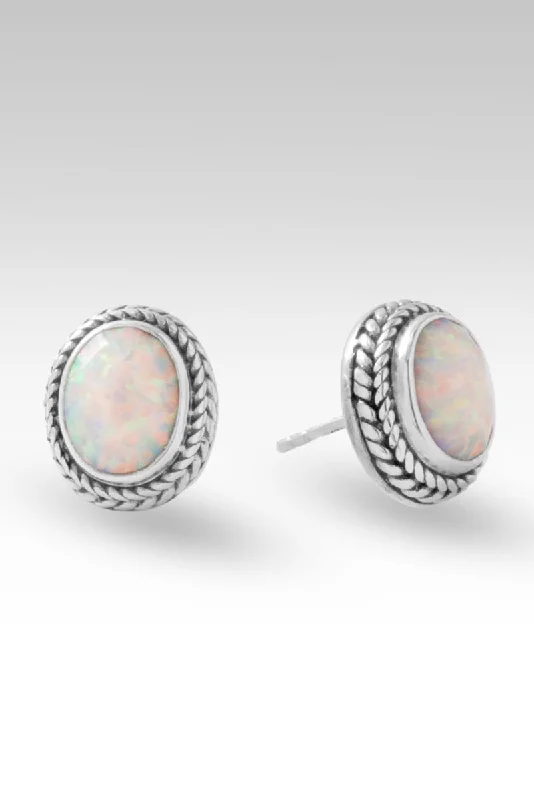 Signature Stud Earrings™ in Peaches & Cream Simulated Opal