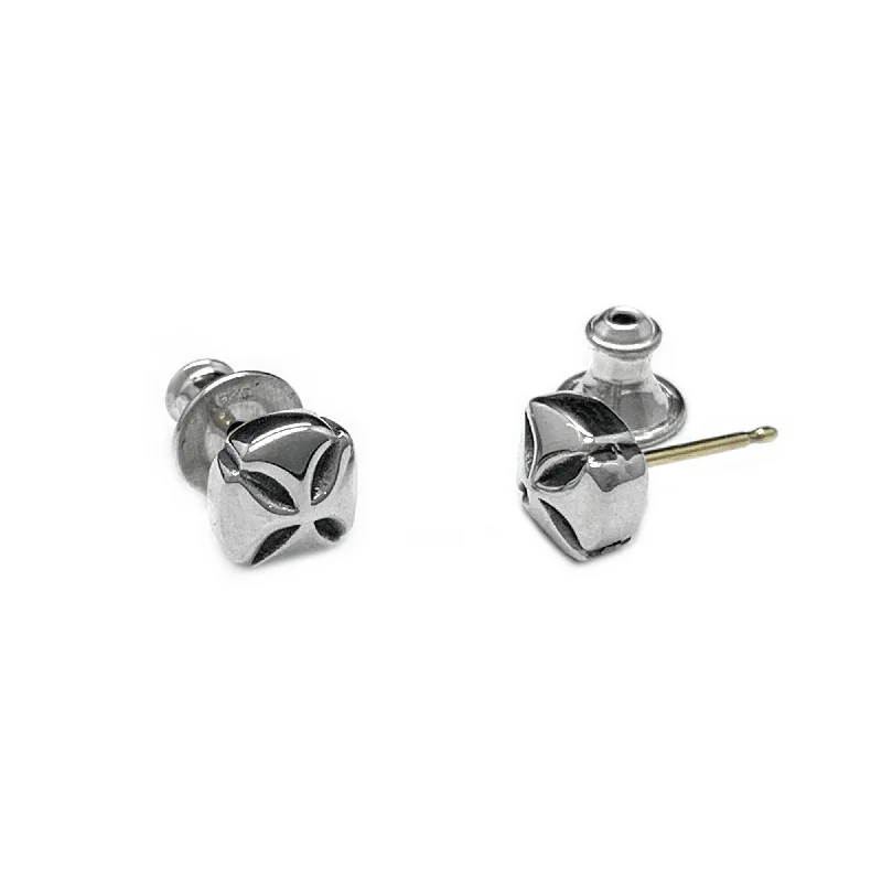 Silver Cross Stud Earrings