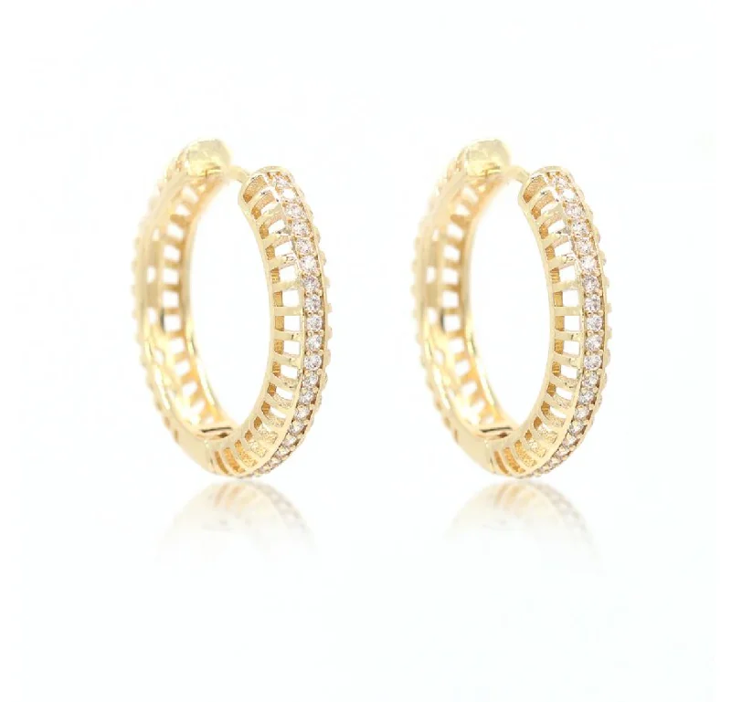 Single Cz Hoop earrings