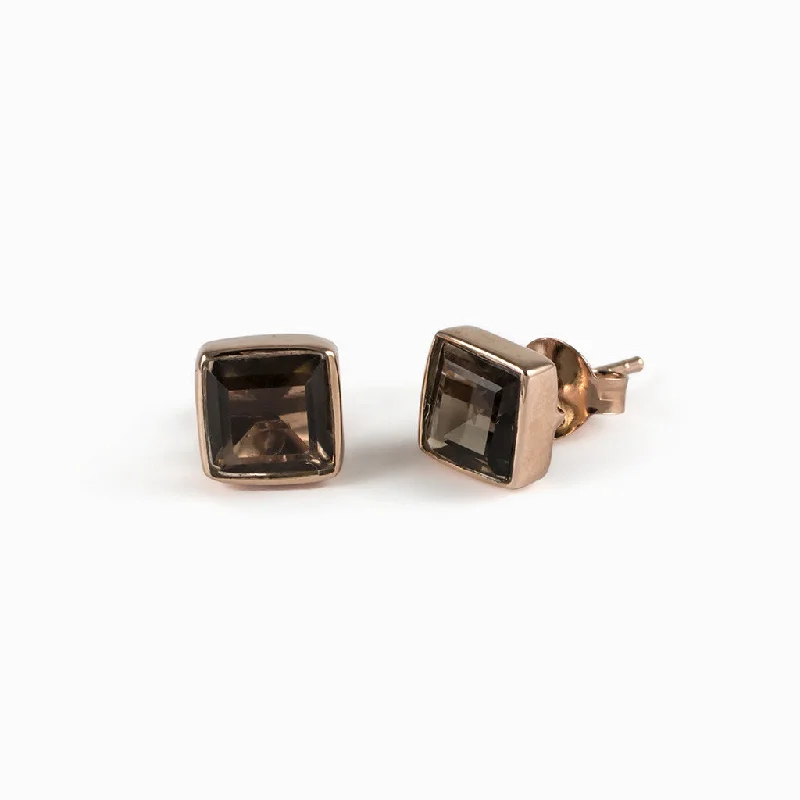 Smokey Quartz Stud Earrings