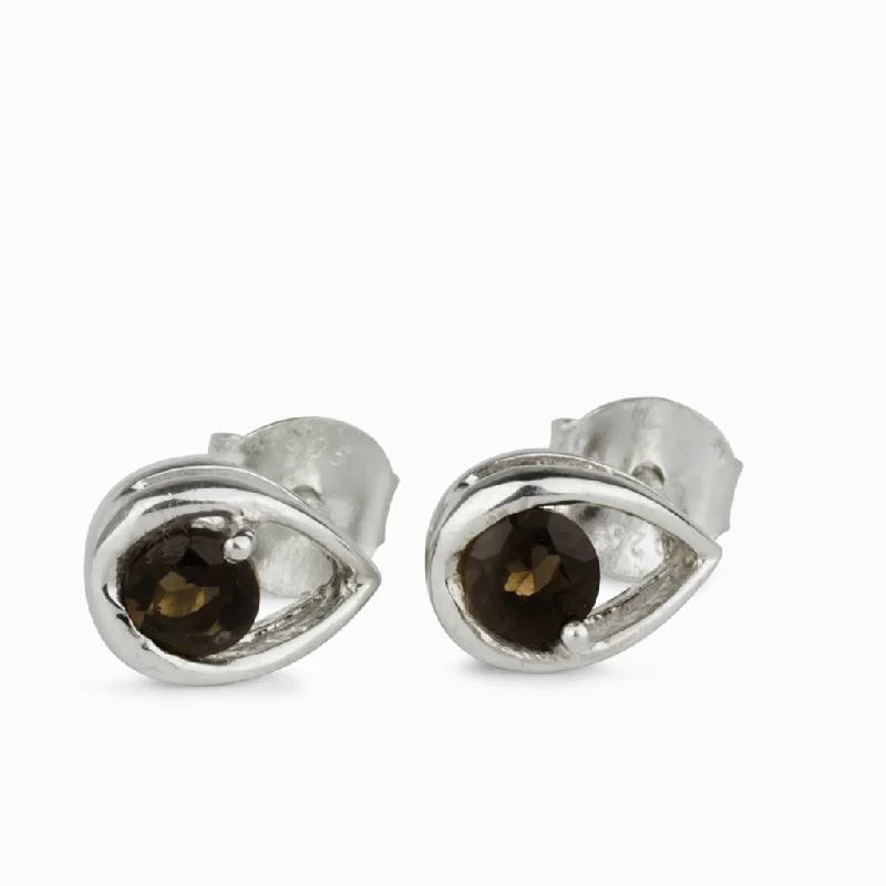 Smokey Quartz Stud Earrings