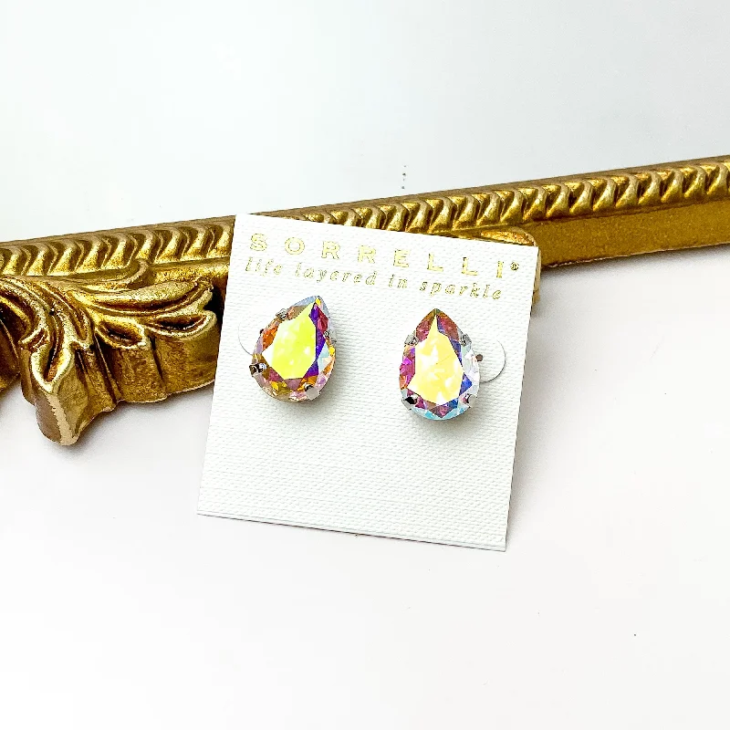 Sorrelli | Eileen Stud Earrings in Palladium Silver Tone and Aurora Borealis Crystals