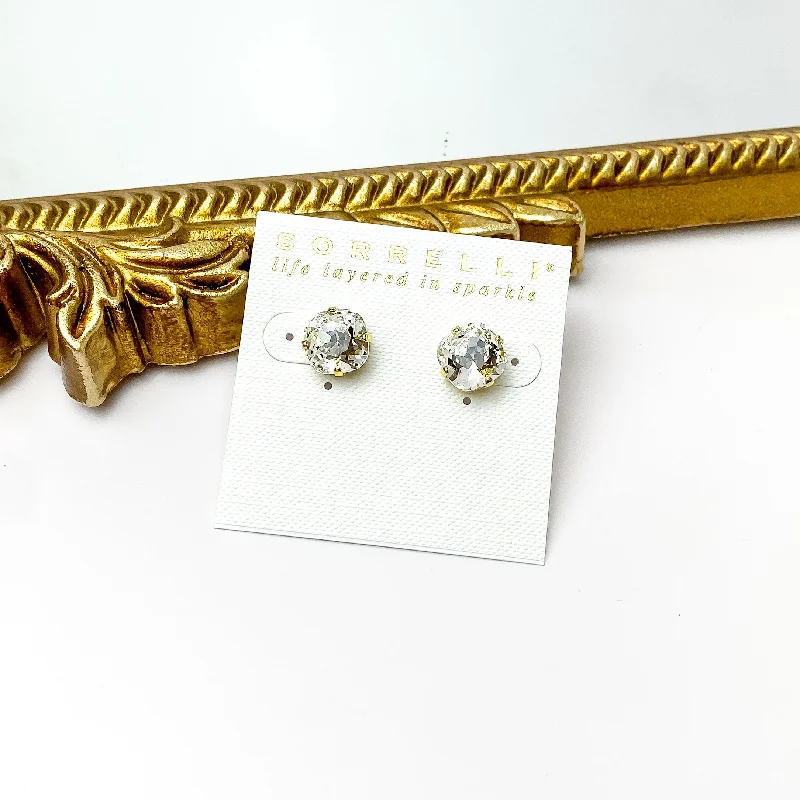 Sorrelli | Halcyon Stud Earrings in Bright Gold Tone with Clear Crystals