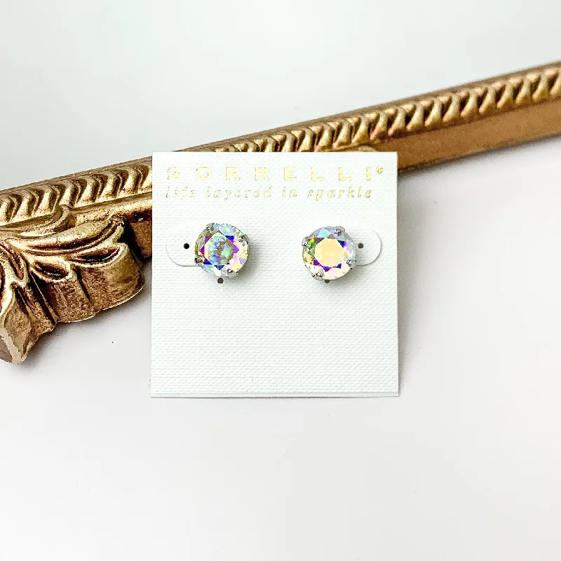 Sorrelli | London Stud Earrings in Palladium Silver Tone with Aurora Borealis Crystals