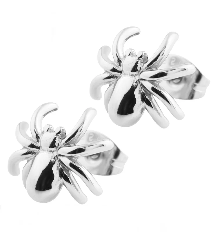 Spider Stainless Steel Stud Earrings