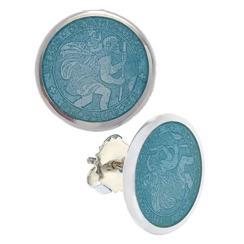 St. Christopher Stud Earrings