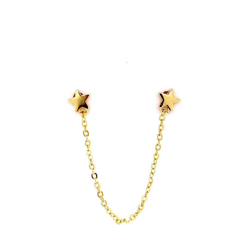 Star and Chain Half Earring - For Double Piercing