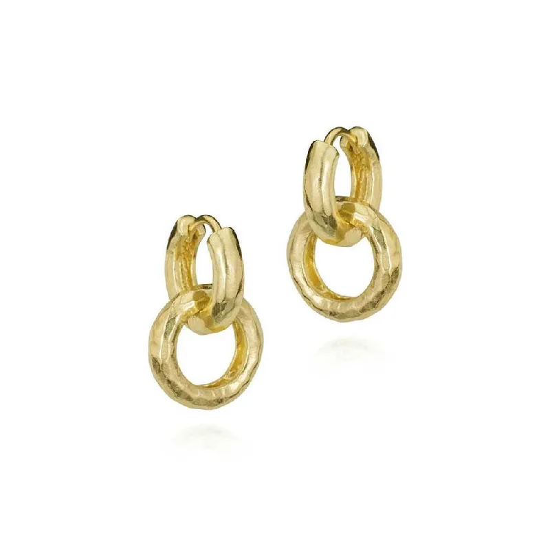 18K Yellow Gold Vermeil Round Dangle Earrings