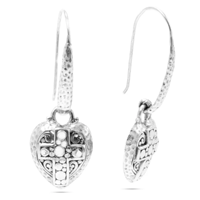 Sterling Silver Flat Jawan & Tree Of Life "Riches" Bali Wire Earrings