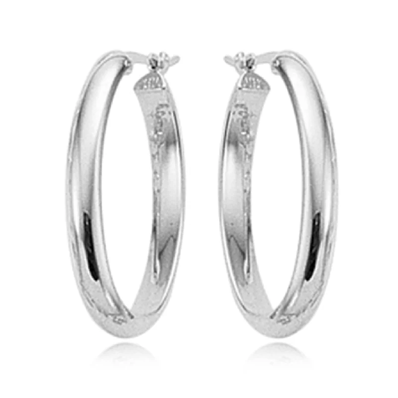 Sterling Silver Oval Hoop Earrings