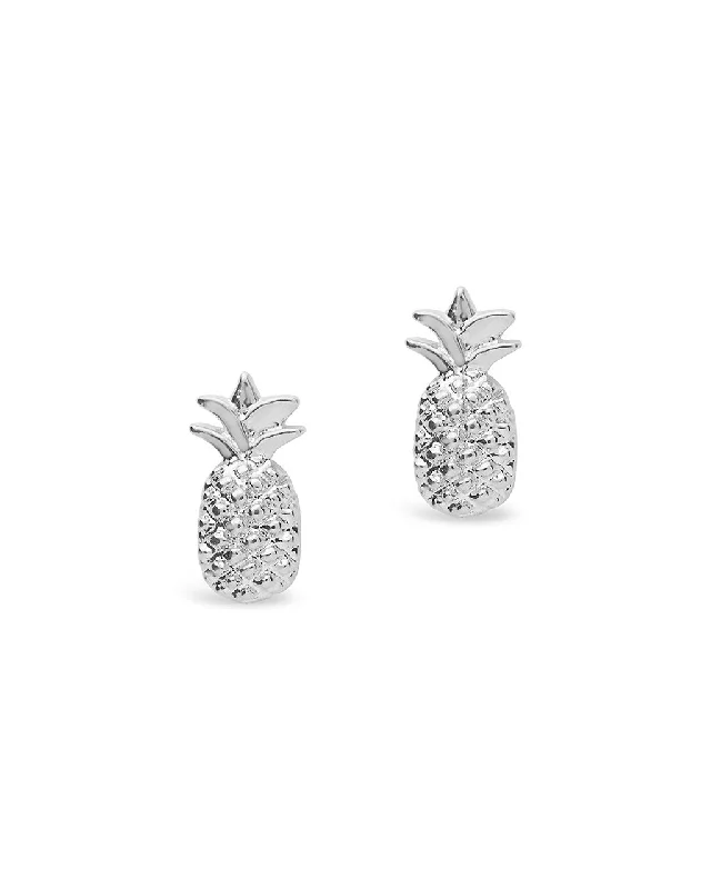 Sterling Silver Pineapple Stud Earrings