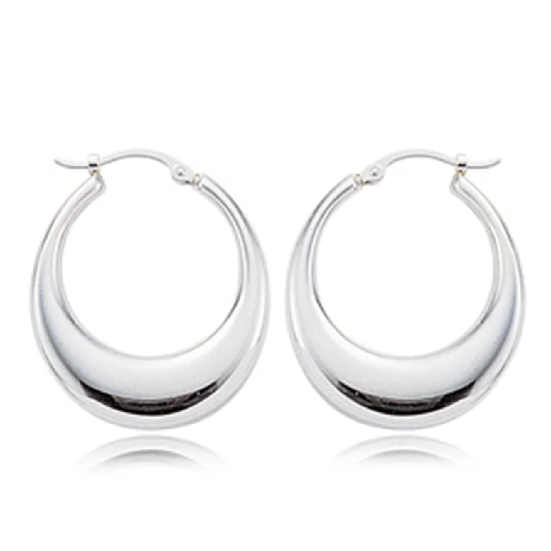 Sterling Silver Shell Hoop Earrings