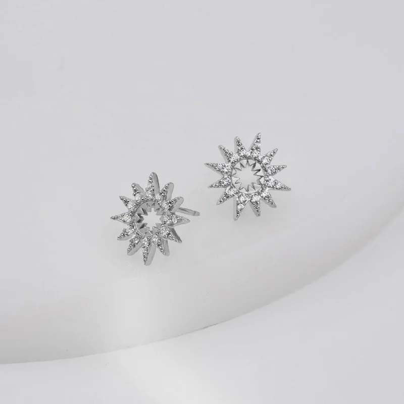 Sunlit Silver Stud Earrings