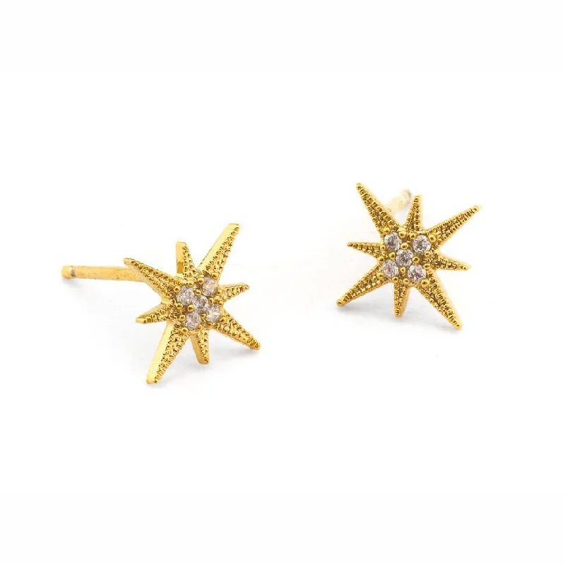 TAI PAVE STARBURST MINI  STUD EARRINGS