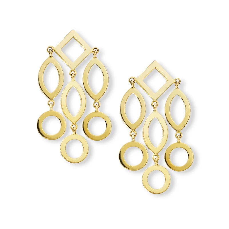 Temple of Heaven Earrings Yellow Gold