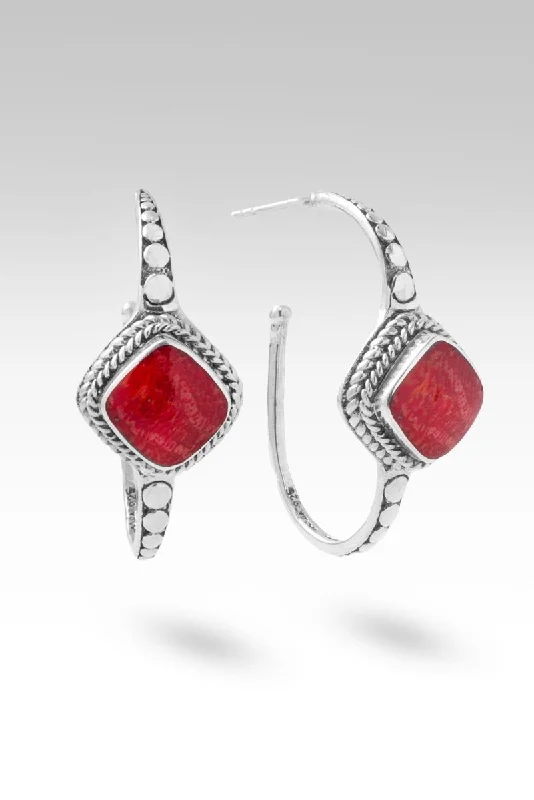 The Joy of the Lord Earrings™ in Red Sponge Coral