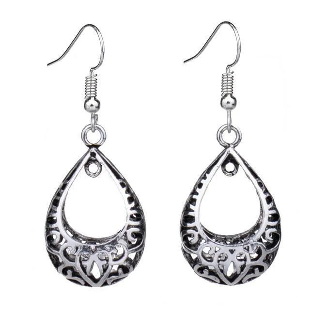 Tieha Retro Drop Dangle Silver Earring