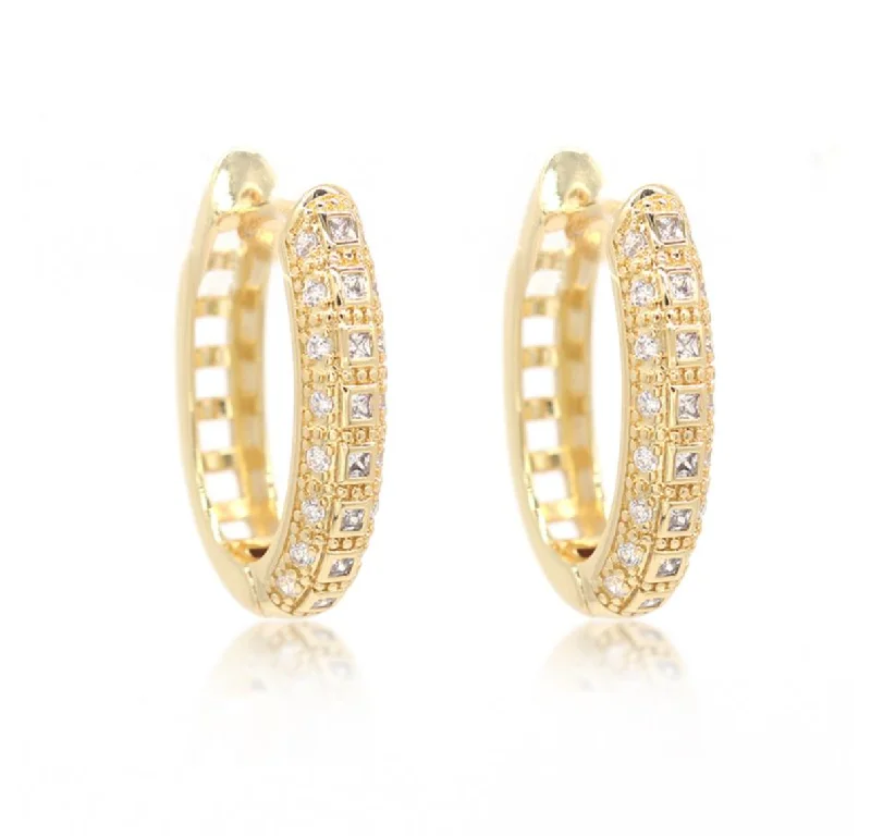 Triple Cz Hoop earrings