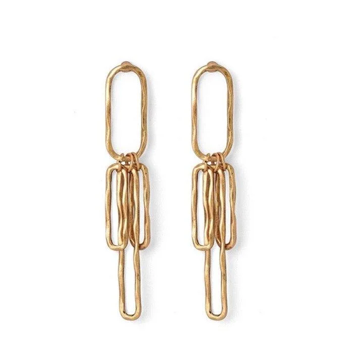 Gold or Silver Link Dangle Earrings