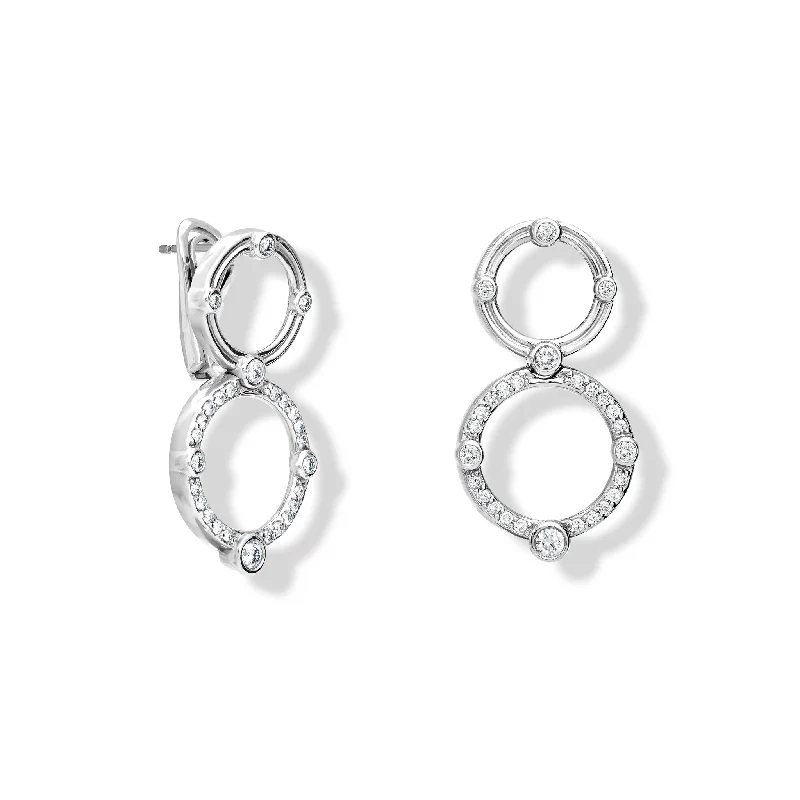 Volo d'Angelo Double Earrings 18ct White Gold - Diamond