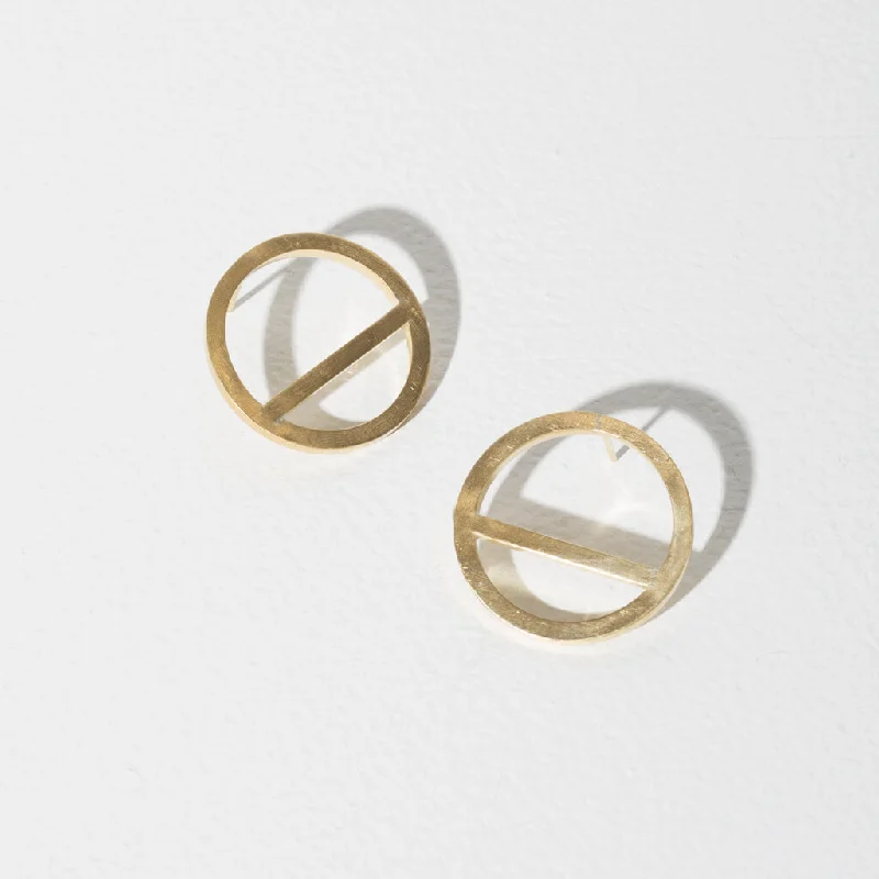 Wink Circle Earrings - Brass