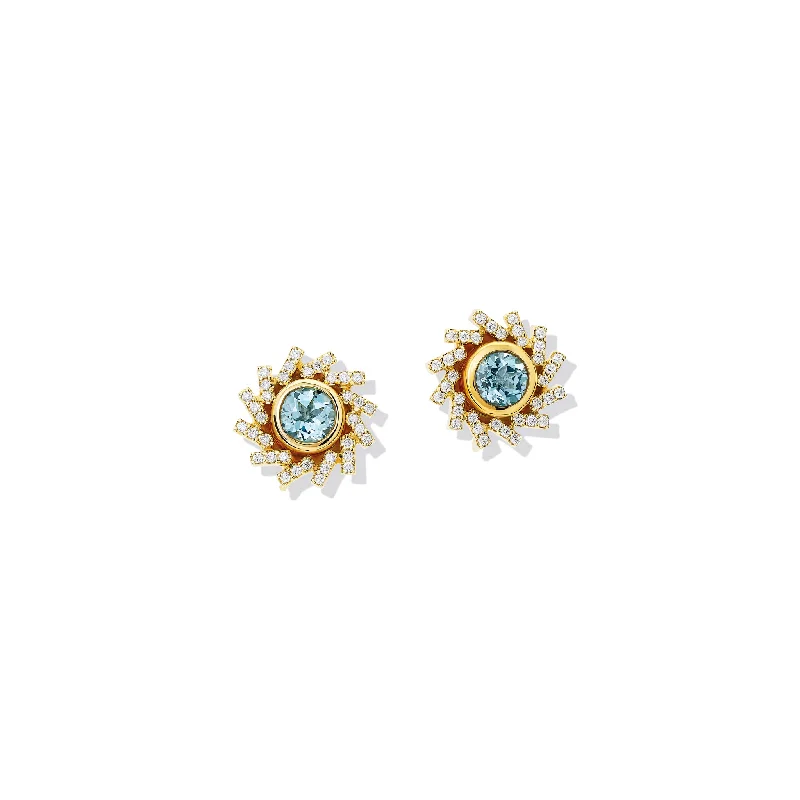 Zellije Earring Halos Yellow Gold - Diamond