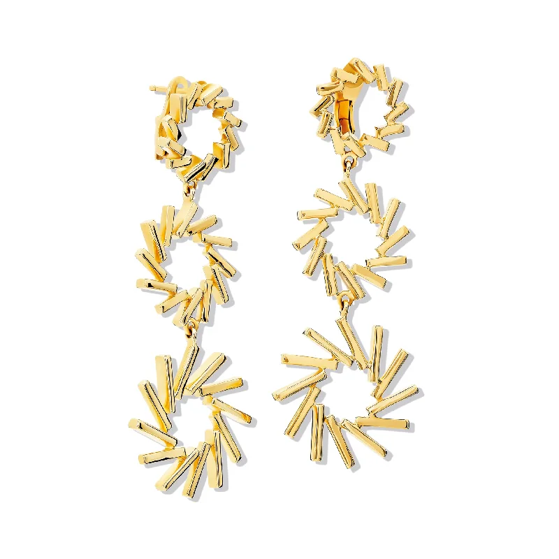 Zellije Triple Earrings Yellow Gold