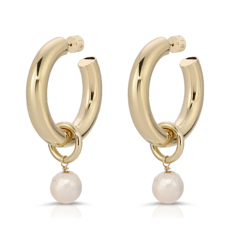 Zolen Hoops With Baroque Pearl Charms