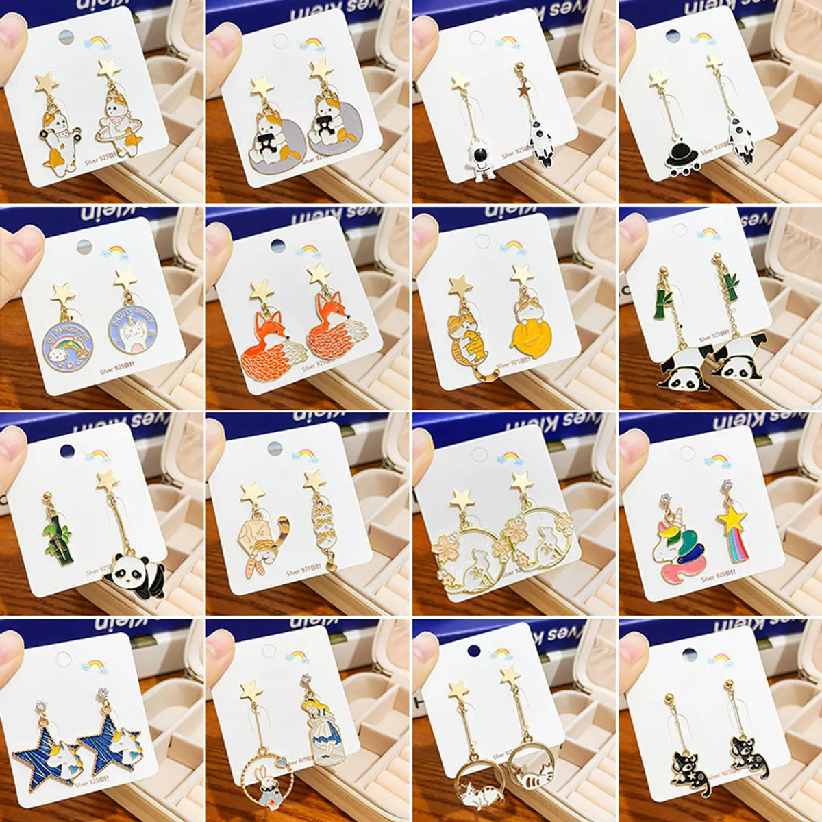 1 Pair Cartoon Style Cute Animal Cartoon Plating Alloy Drop Earrings