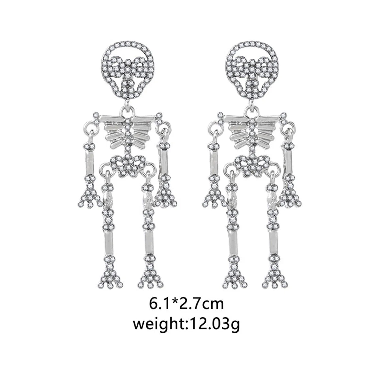 Skull Frame Earrings Silver