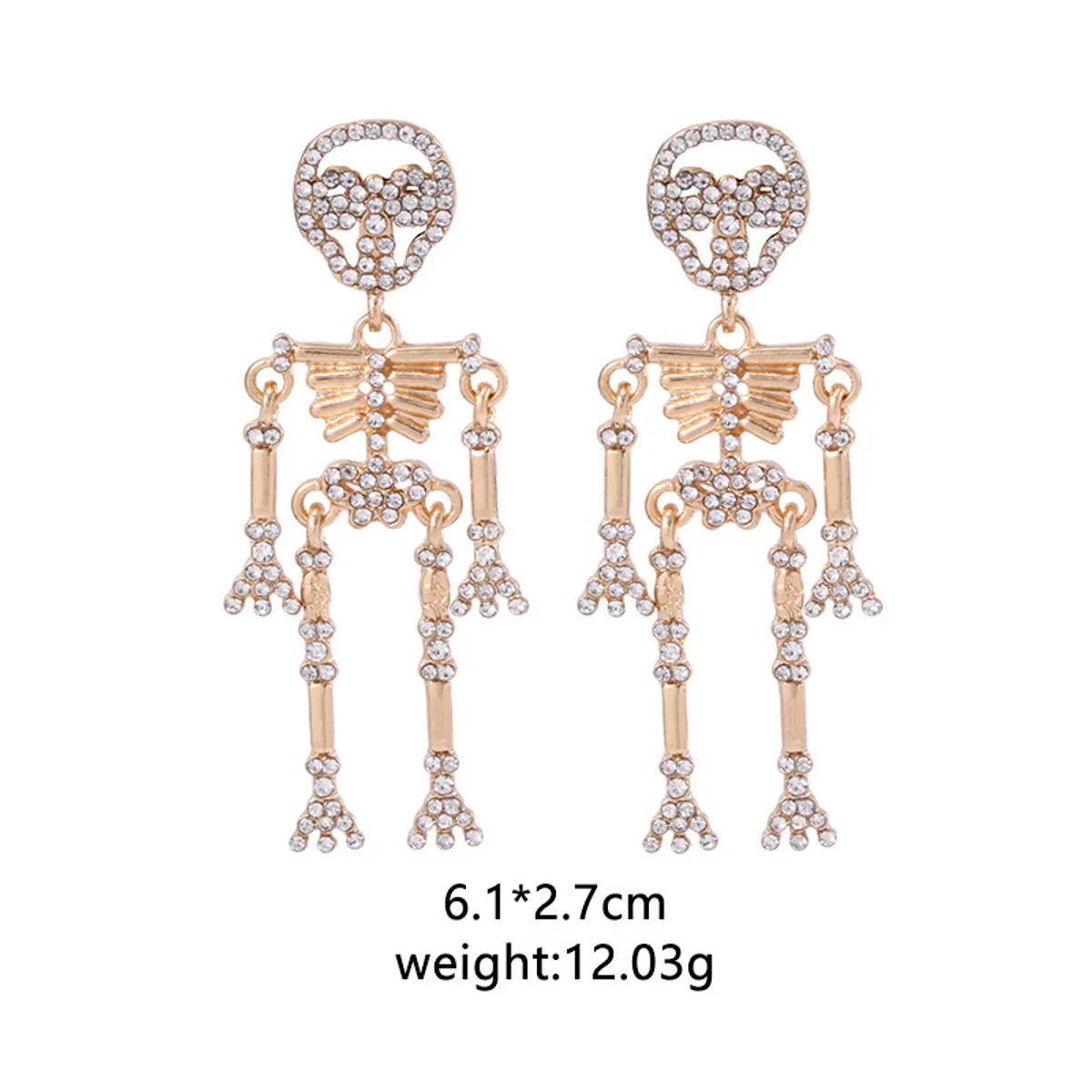 Skull Frame Earrings Gold