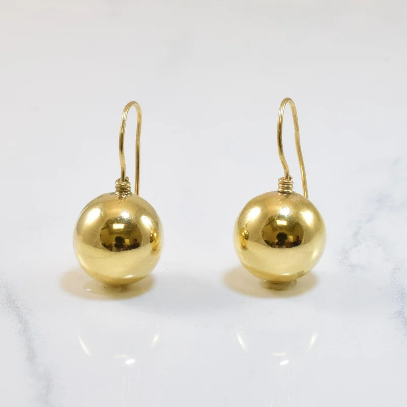 10k Yellow Gold Ball Drop Earrings |