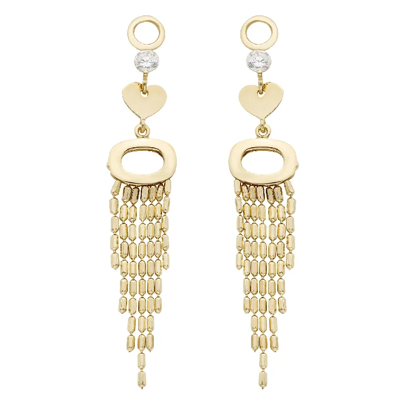 14k Gold Fringe Drop Earrings