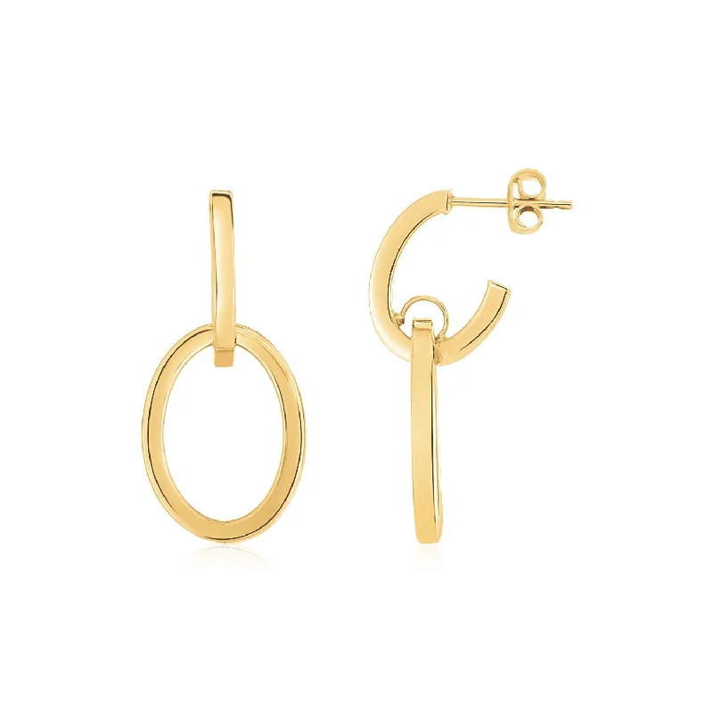 LOVCIA Luxury Glamorous 14K Yellow Gold Interlocking Drop Earrings