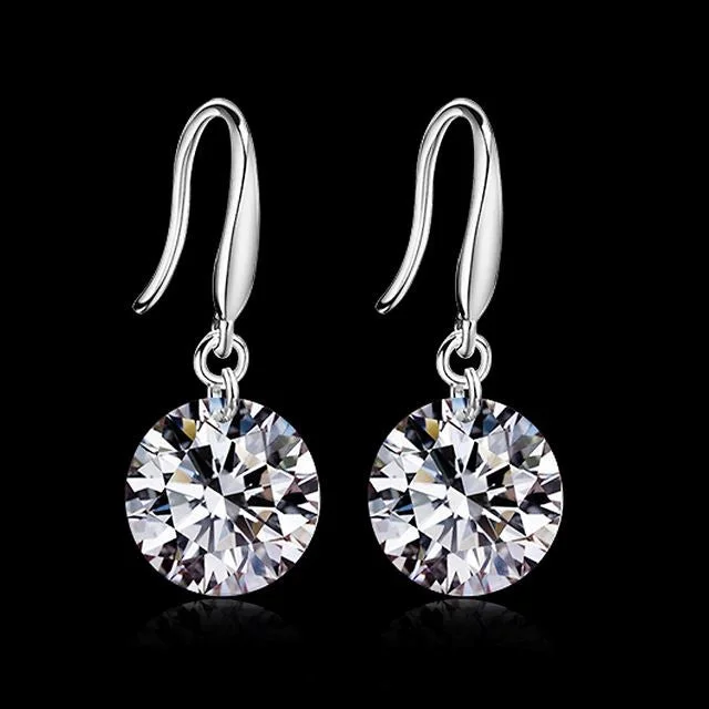 925 Sterling Silver 2.00 ct. Cubic Zirconia Drop Earrings