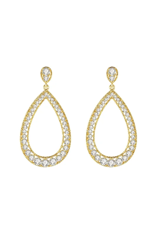 Artisanal Pavé Hollow Teardrop Earrings