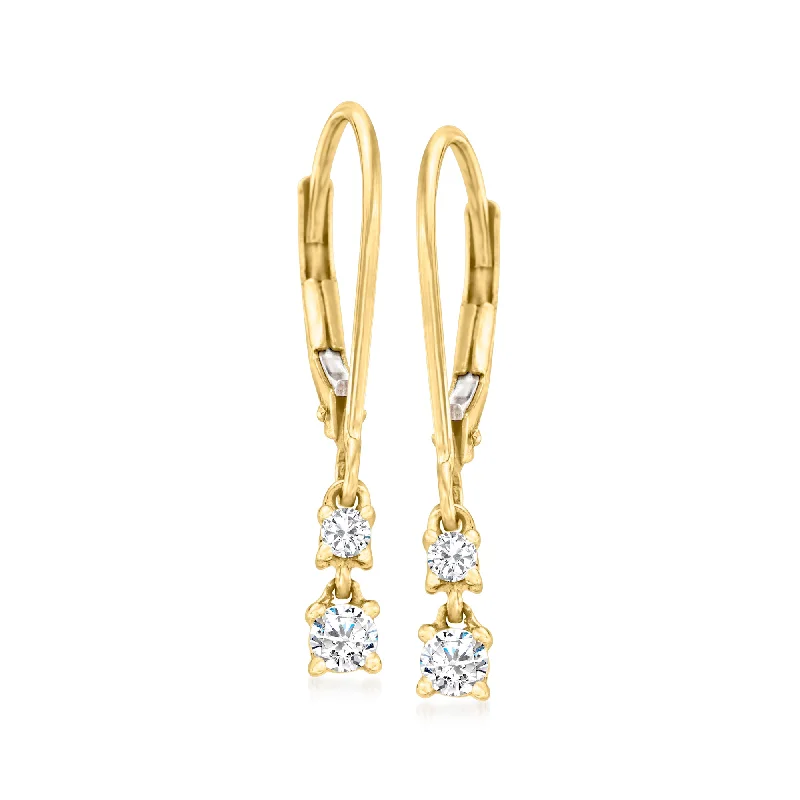 Canaria Diamond 2-Stone Drop Earrings in 10kt Yellow Gold