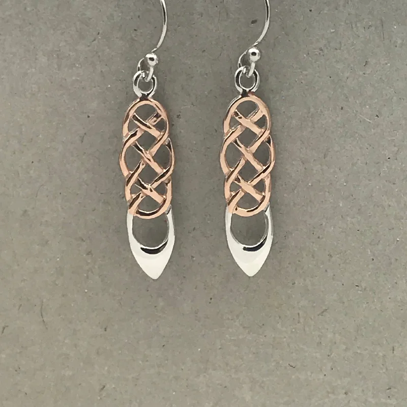 Gold Vermeil Sterling Silver 18Kt Rose Gold Drop Earrings