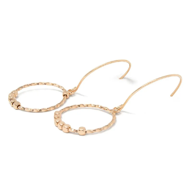 Circle Drop Earrings Gold Tone