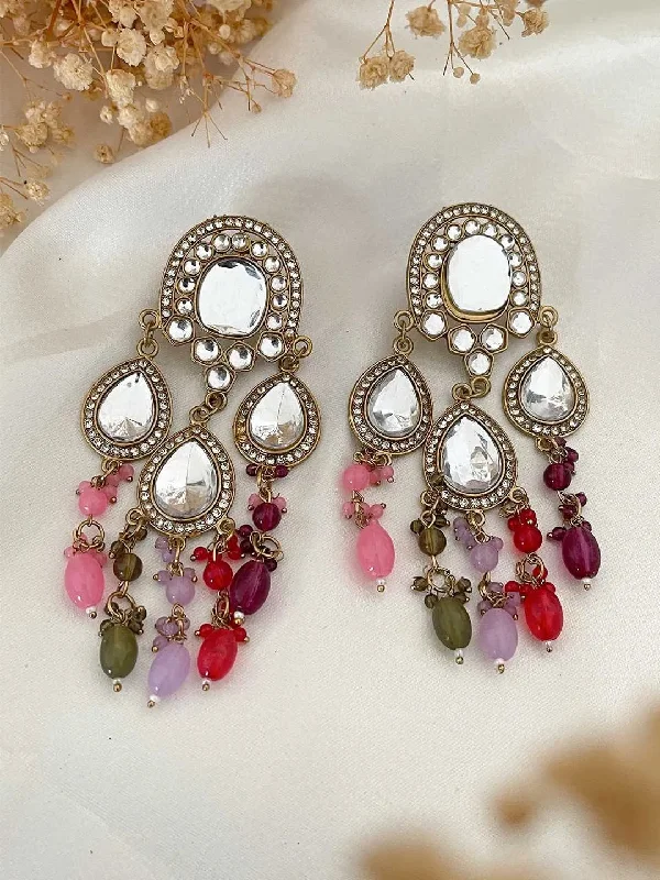 Classic Kundan Studded Ethnic Drop Earrings