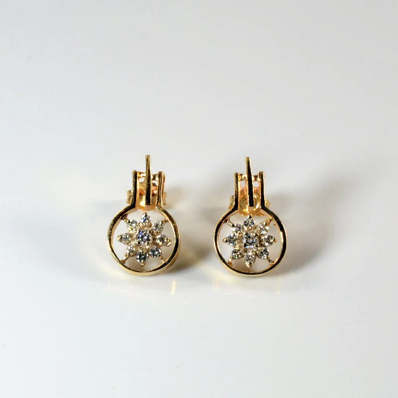 Floral Diamond Cluster Drop Earrings | 0.28ctw |