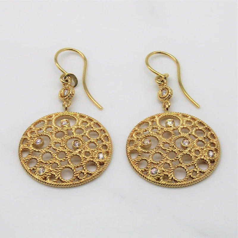 Diamond Milgrain Filigree Drop Earrings | 0.20ctw, 0.04ctw |