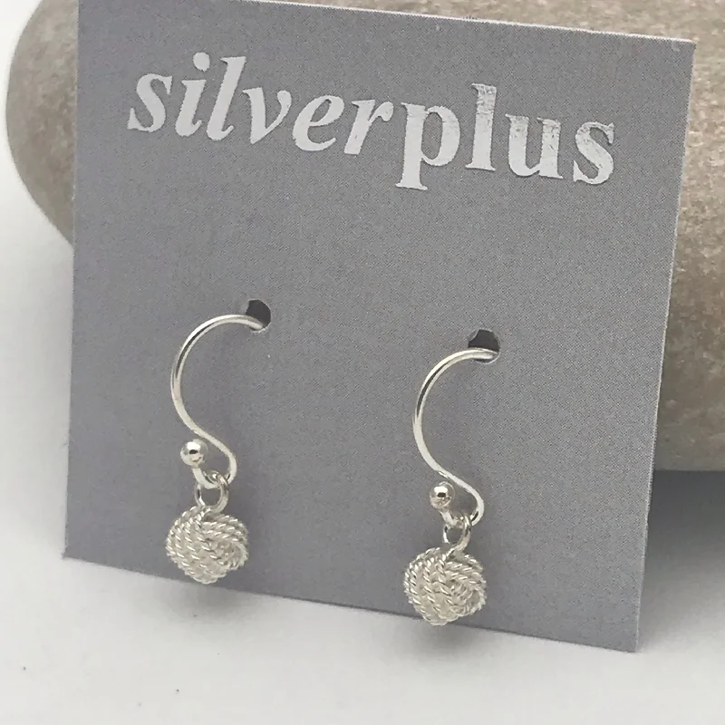 Sterling Silver Double Etched Coil Drop Earrings