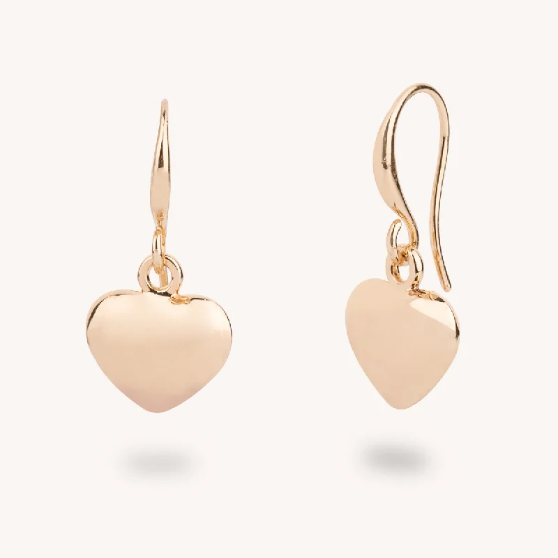 Emily Heart Drop Earrings In Gold-Tone