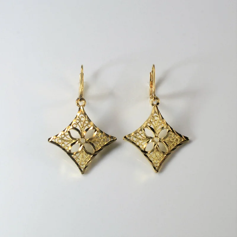 Filigree Floral Drop Earrings |