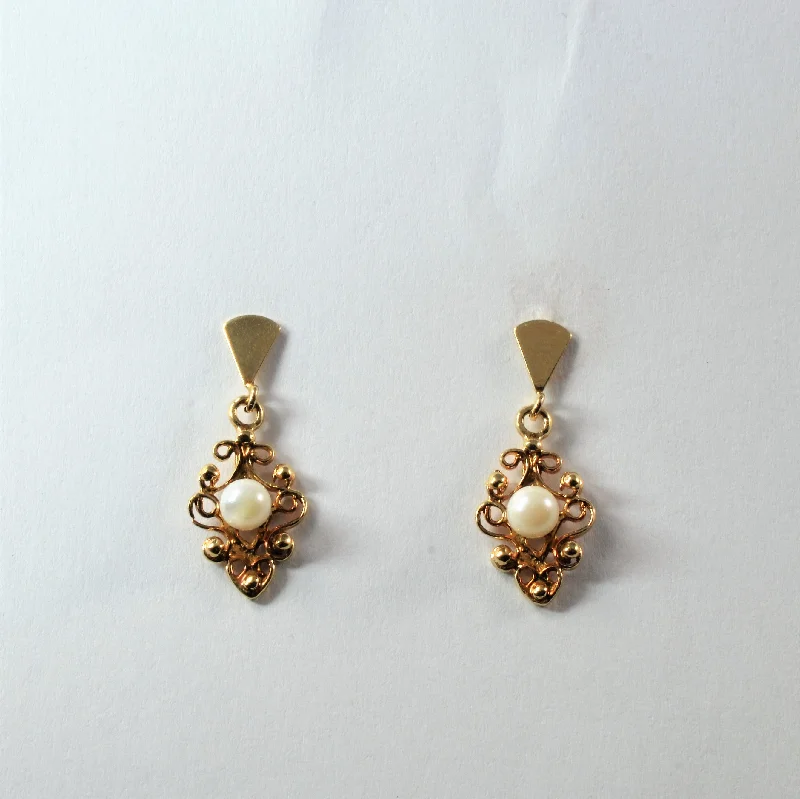 Filigree Pearl Drop Earrings |